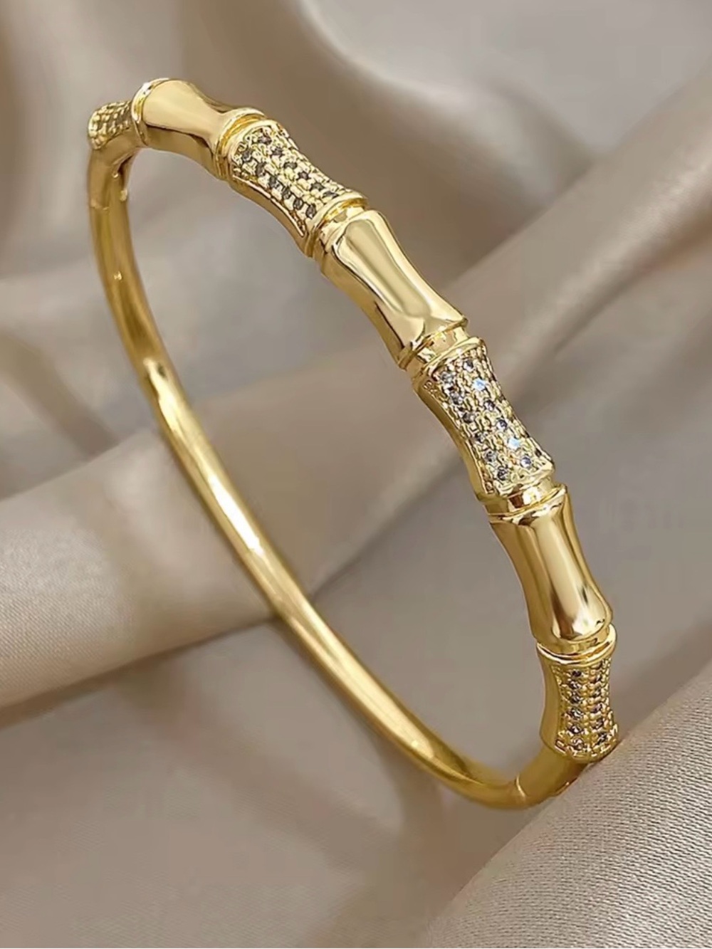 14k Bamboo Bangle - Picture 5 of 11
